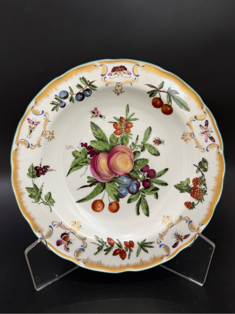 1 Duke of Gloucester by Mottahedeh Williamsburg Botanical Fruits 8" Salad Plate